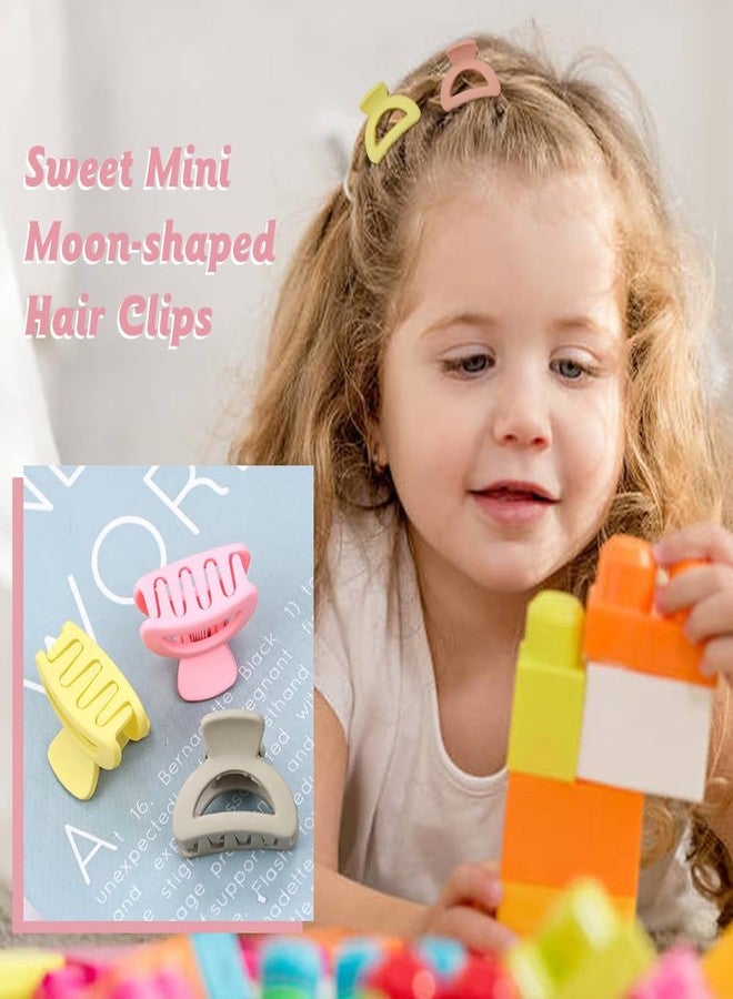 Dizila 100 Pieces Neutral Color 2.5cm/0.1" Small Non-slip Moon-shaped Plastic Hair Claws Clips Mini Hair Clamps Barrettes Hair Accessories for Women Girls Teens Kids Toddlers - Image 4
